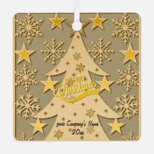Frohe Weihnachtsbaum, Snowflake & Star-Silhouetten Ornament Aus Metall