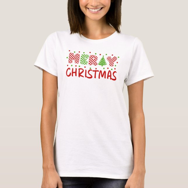 Frohe Weihnachtsbaum  T-Shirt (Vorderseite)