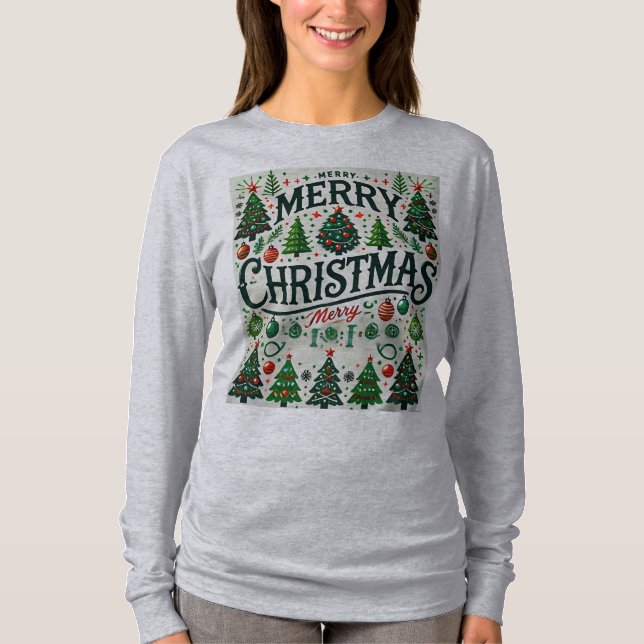 Frohe Weihnachtsbaum-T - Shirt-Design T-Shirt (Vorderseite)