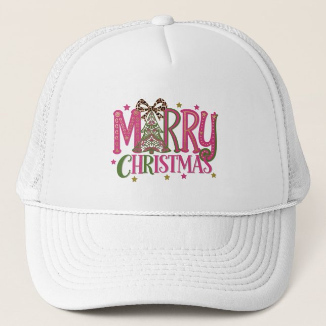 Frohe Weihnachtsbaum Truckerkappe (Vorderseite)