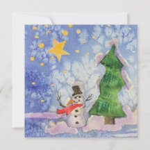 Frohe Weihnachtsbaum und frostige Snowman Wasserfa