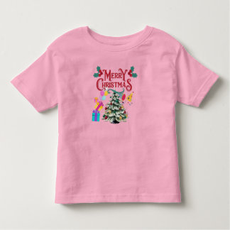 Frohe Weihnachtsbaum und Geschenk Kleinkind T-shirt
