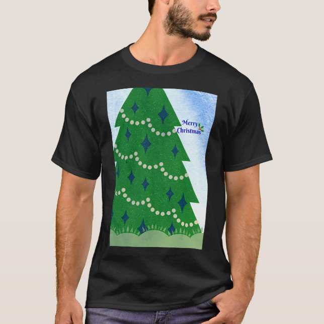 Frohe Weihnachtsbaum und Holly mit Berries und Sn T-Shirt (Vorderseite)