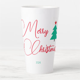 Frohe Weihnachtsbaum und Kalligrafie Milchtasse