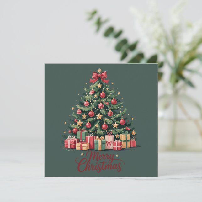 Frohe Weihnachtsbaum Urlaub Winter Weihnachten Wei (Stehend Vorderseite)