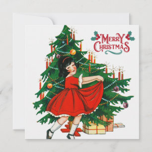 Frohe Weihnachtsbaum Vintage Kunstkarte Karte