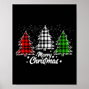 Frohe Weihnachtsbaum Xmas Buffalo Kariert Red Whit Poster