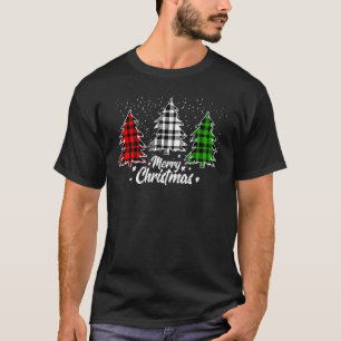 Frohe Weihnachtsbaum Xmas Buffalo Kariert Red Whit T-Shirt