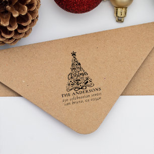 Frohe Weihnachtsbaumbriefe Rücksendeadresse Permastempel