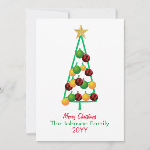 Frohe Weihnachtsbaumdekorationen Feiertagskarte