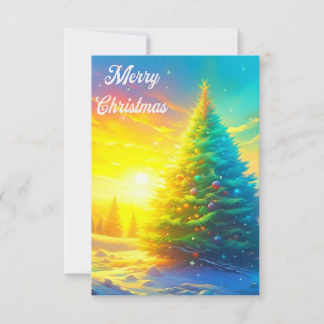 Frohe Weihnachtsbaume Dankeskarte (Vorderseite)