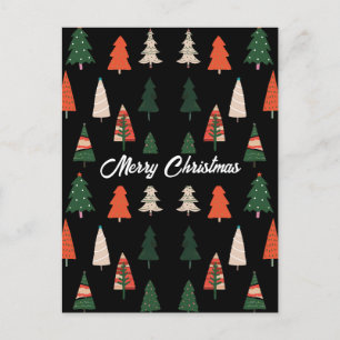 Frohe Weihnachtsbäume feierlich Feiertagspostkarte
