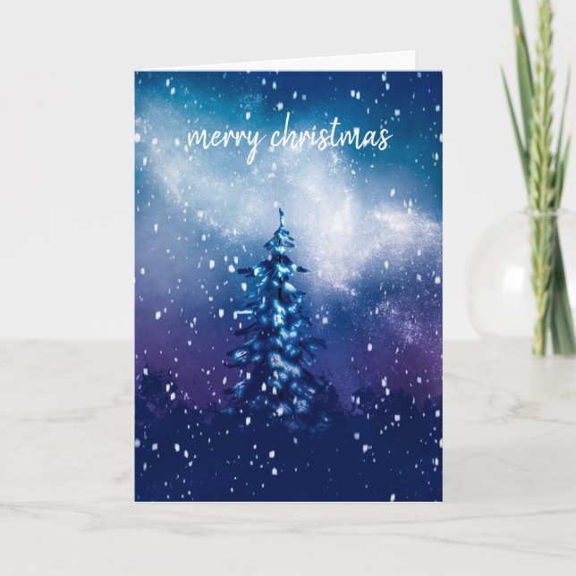 Frohe Weihnachtsbaume Feiertagskarte (Vorderseite)