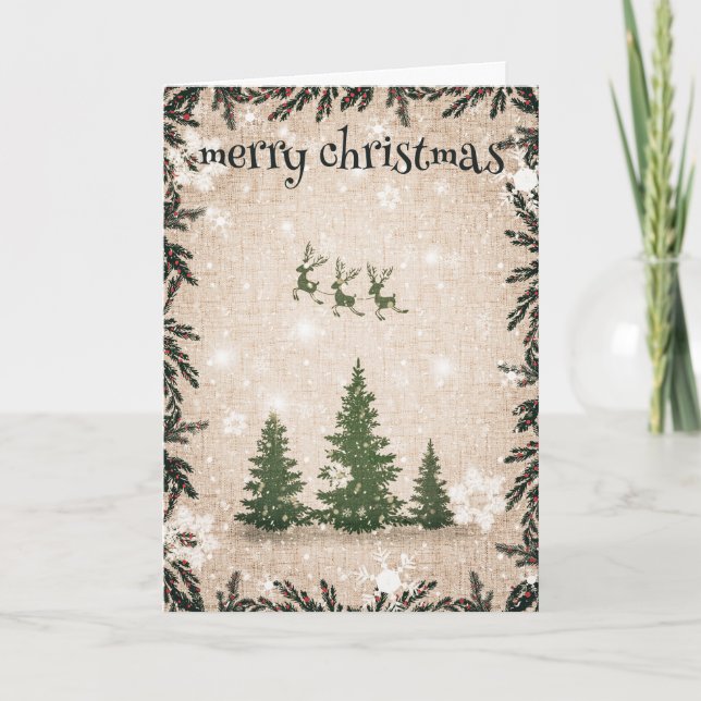 Frohe Weihnachtsbaume Feiertagskarte (Vorderseite)