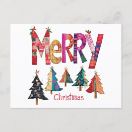 Frohe Weihnachtsbäume Feiertagspostkarte