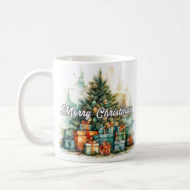 Frohe Weihnachtsbaume | Happy Holidays Kaffeetasse (Links)