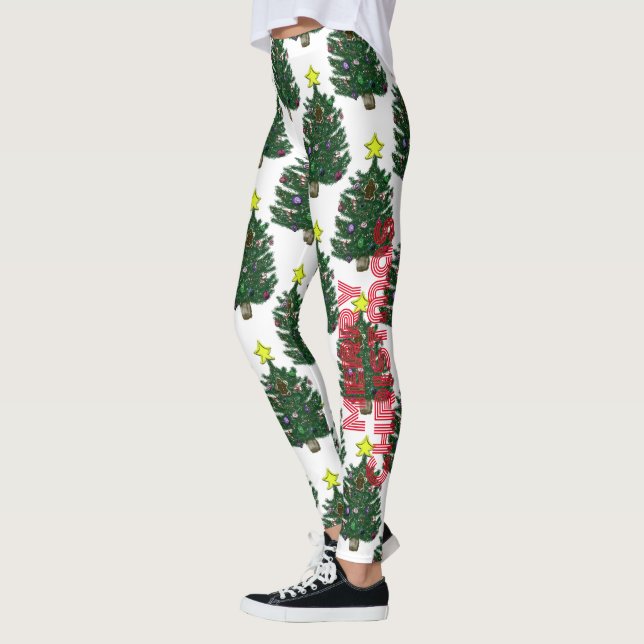 Frohe Weihnachtsbaume Leggings (Links)