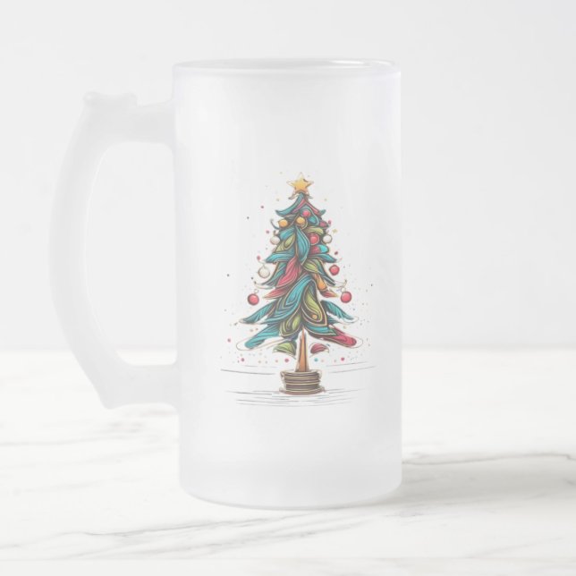 Frohe Weihnachtsbaume Mattglas Bierglas (Links)