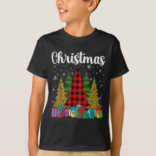 Frohe Weihnachtsbäume mit Cheetah Print Buffalo C T-Shirt