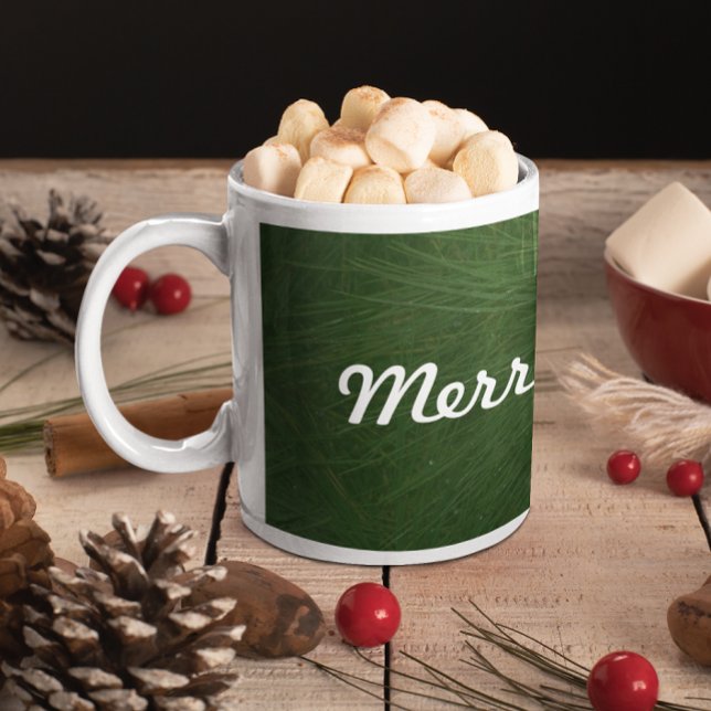 Frohe Weihnachtsbaume Nah Tasse (Merry Christmas Pine Tree Close Up Coffee Mug)