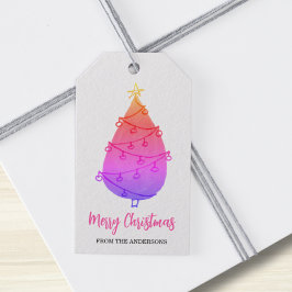 Frohe Weihnachtsbaume Pink Geschenkanhänger