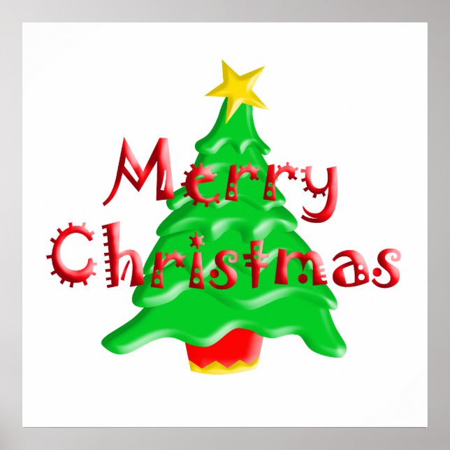 Frohe Weihnachtsbaume Poster (Vorne)