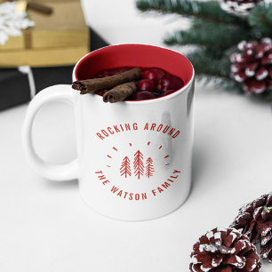 Frohe Weihnachtsbäume Rocking Moderne Custom Famil Zweifarbige Tasse