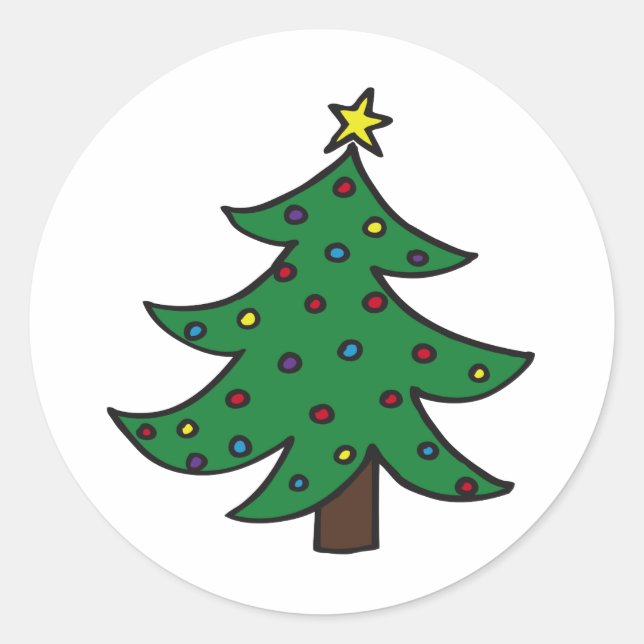 Frohe Weihnachtsbaume Runder Aufkleber (Vorderseite)