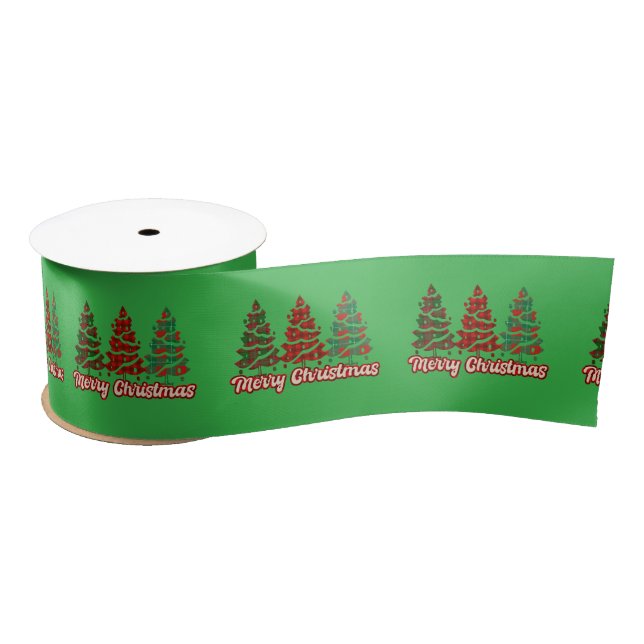 Frohe Weihnachtsbaume Satinband (Spule)