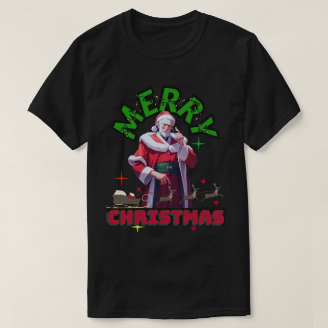 Frohe Weihnachtsbäume T-Shirt (Design vorne)