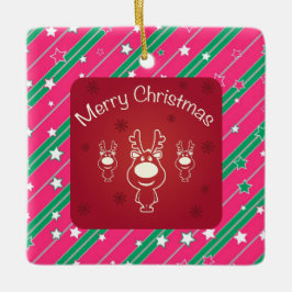 Frohe Weihnachtsbaume und Abstraktes Muster Keramikornament