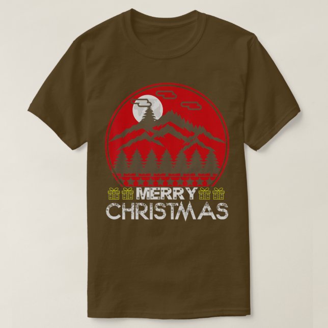 Frohe Weihnachtsbäume und fröhliches Camping T-Shirt (Design vorne)