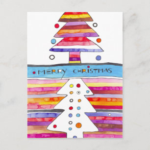 Frohe Weihnachtsbaumen Feiertagspostkarte