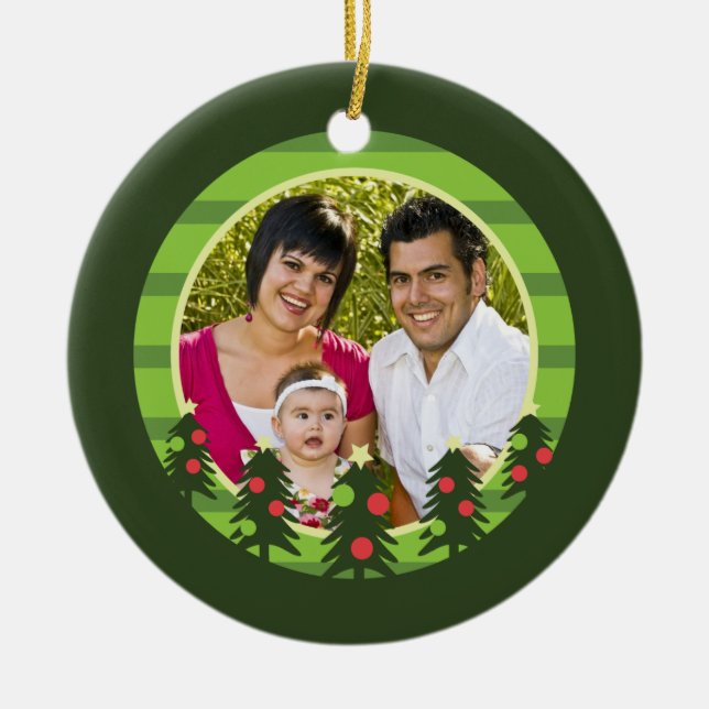 Frohe Weihnachtsbaumen Foto Ornament (Vorne)