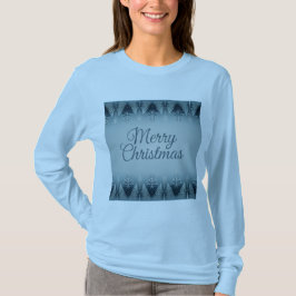 Frohe Weihnachtsbaumen für Frauen Lichtblauer T - T-Shirt
