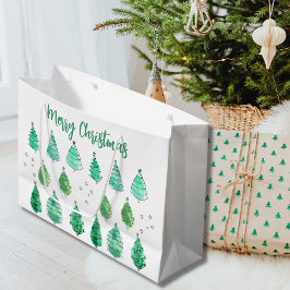 Frohe Weihnachtsbaumen Grün Große Geschenktüte