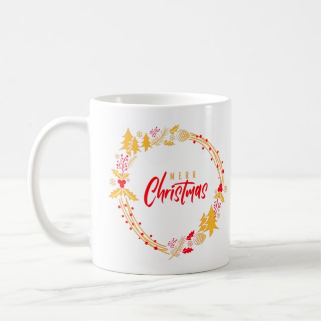 Frohe Weihnachtsbaumen Kaffeetasse (Links)
