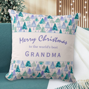 Frohe Weihnachtsbaumen Muster Grandma Holiday Kissen