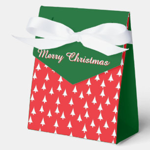 Frohe Weihnachtsbaumen rot + grün Geschenkschachtel
