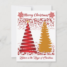 Frohe Weihnachtsbaumen Rot und Golden Shine Urlaub Feiertagskarte