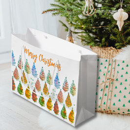 Frohe Weihnachtsbaumen Rust Große Geschenktüte