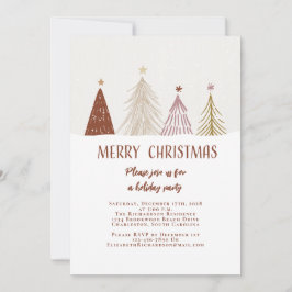 Frohe Weihnachtsbaumen Schnee Elegantes Party Einladung