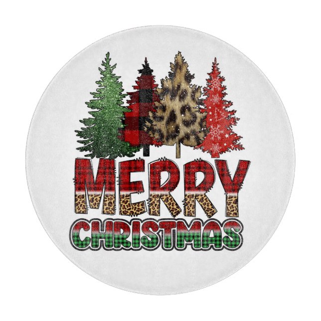 Frohe Weihnachtsbaumen Schneidebrett (Vorderseite)