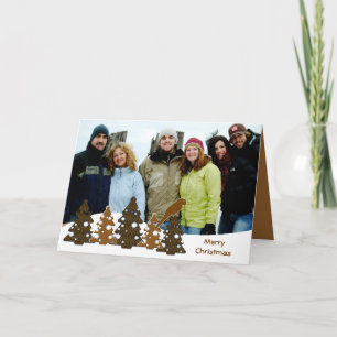 Frohe Weihnachtsbaumen und Papagei Feiertagskarte