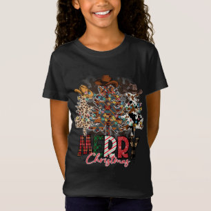 Frohe Weihnachtsbaumen Western Cowboy Buffalo Kari T-Shirt