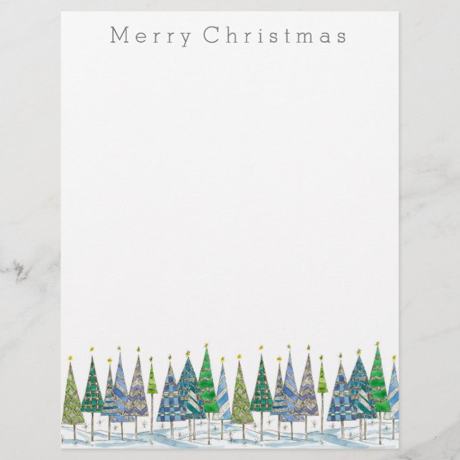 Frohe Weihnachtsbaumen Zeichnend (Vorderseite)