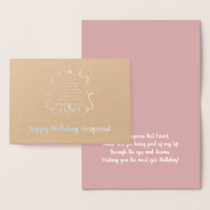 Frohe Weihnachtsbaumkunst Geburtstag Real Foil Car Folienkarte