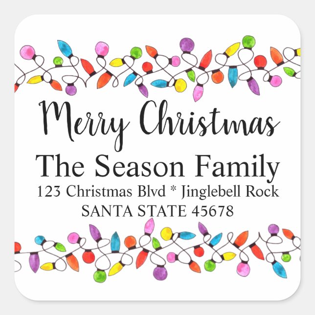 Frohe Weihnachtsbaumleuchten Umschlag Aufkleber (Vorderseite)