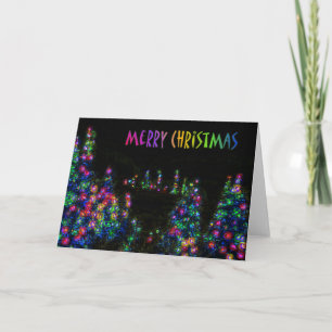 Frohe Weihnachtsbaumlichter Karte