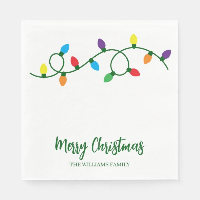 Frohe Weihnachtsbaumlichter  Serviette (Vorderseite)